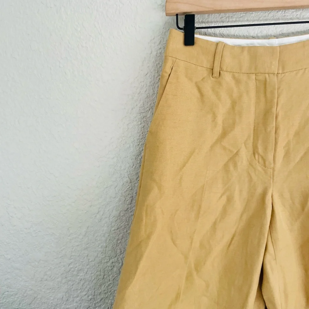 Wilfred Free Tan Khaki High Waisted Linen Blend Trousers